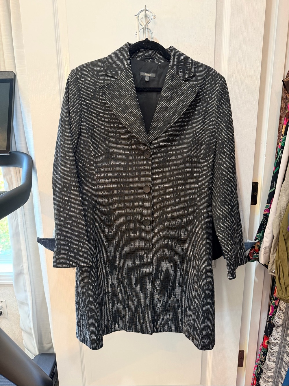 Vintage Zanella “Ariana” Black/White Tweed Jacket Coat Size 8